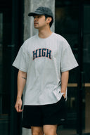 Aim Higher Club Unisex High College Logo Tee/ Flecking Grey