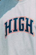 Aim Higher Club Unisex High College Logo Tee/ Flecking Grey