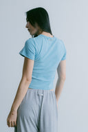 Aim Higher Club Essential Fitted Tee/ Vintage Sky Blue