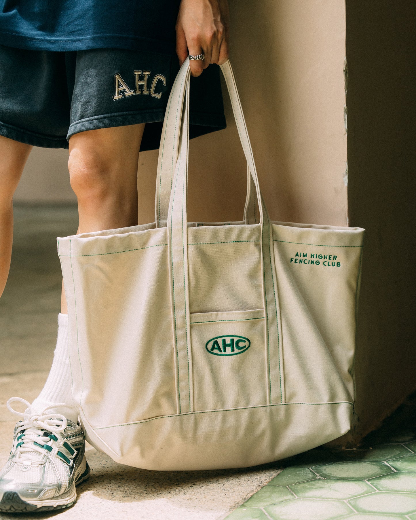 Aim Higher Club x Ryan Choi Classic Tote Bag/ Beige