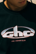 Aim Higher Club Unisex Track Retro Logo Tee/ Black