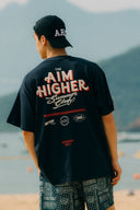 Aim Higher Club X Imaginary Mechanic Unisex Summer Club Logo Tee/ Navy