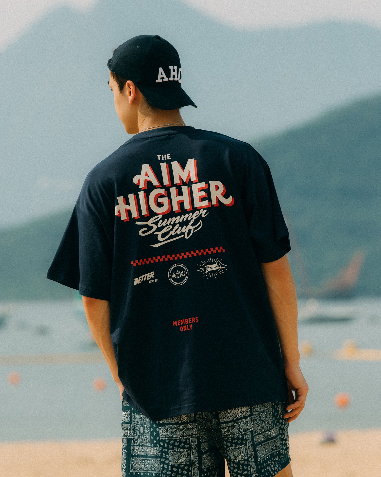 (Pre-order) Aim Higher Club X Imaginary Mechanic Summer Club Unisex Logo Tee/ Navy