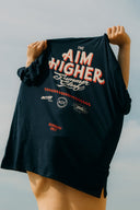 Aim Higher Club X Imaginary Mechanic Unisex Summer Club Logo Tee/ Navy