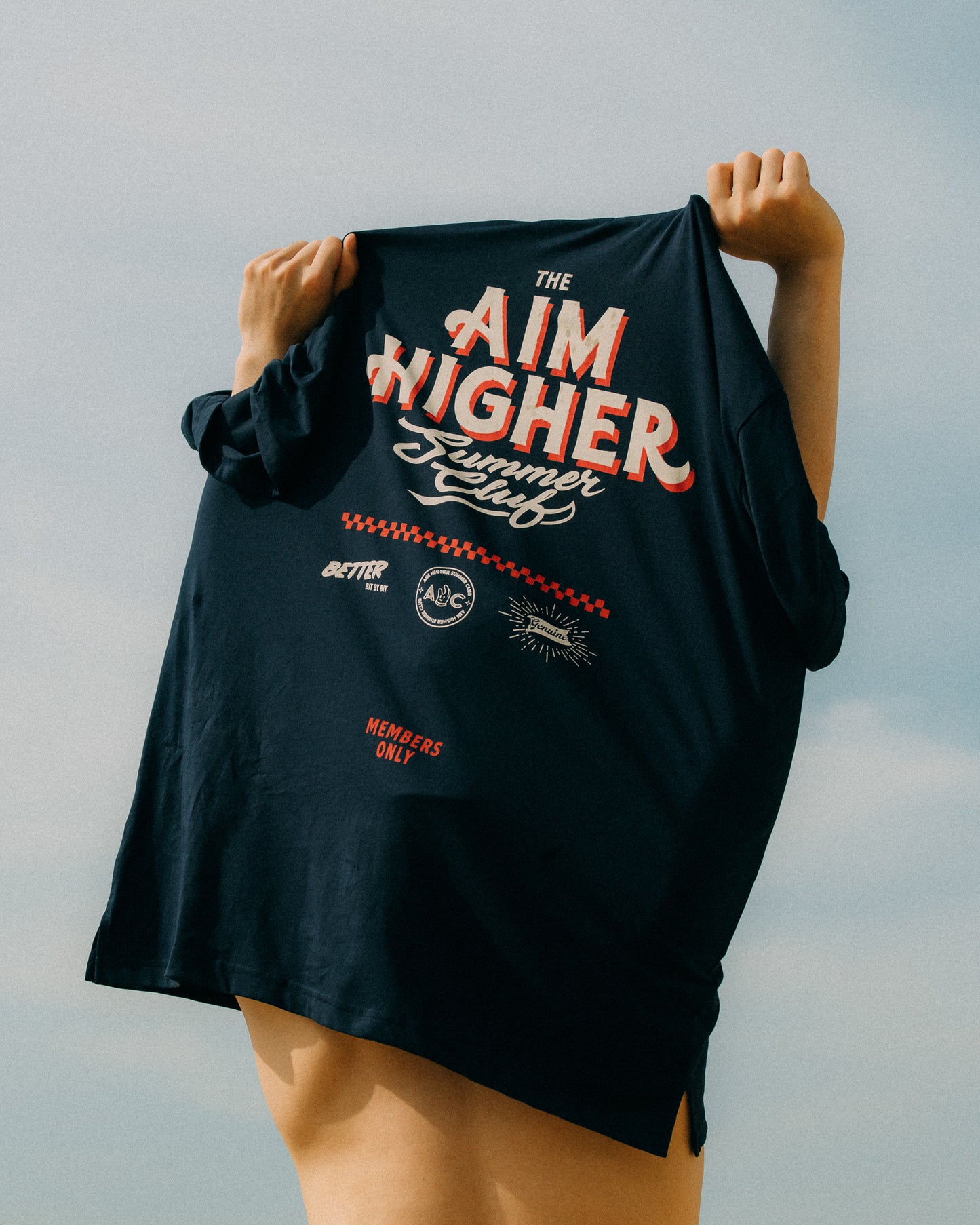(Pre-order) Aim Higher Club X Imaginary Mechanic Summer Club Unisex Logo Tee/ Navy