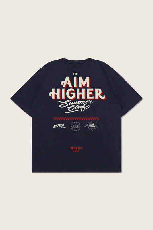 (Pre-order) Aim Higher Club X Imaginary Mechanic Summer Club Unisex Logo Tee/ Navy