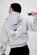Aim Higher Club ♥ Cinnamoroll Aim High Stay Soft Cloud Touch Cropped Hoodie/ Flecking Grey