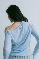 Aim Higher Club Essential Drop Shoulder Tencel™ Soft Top / Flecking Baby Blue