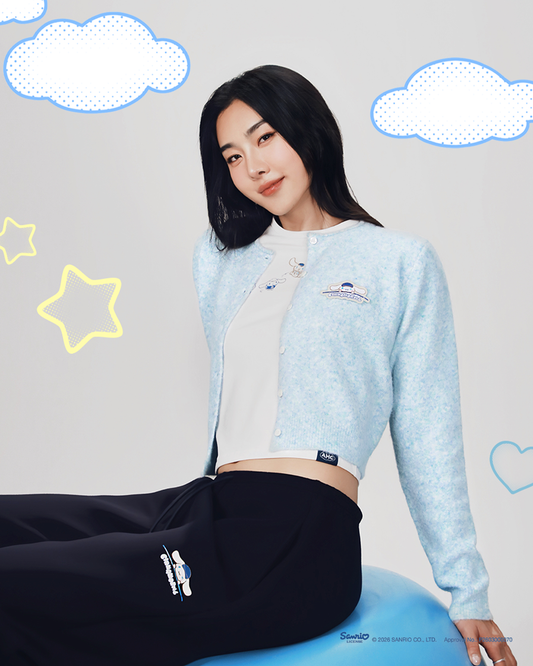 Aim Higher Club ♥ Cinnamoroll On The Bar Women Knit Cardigan/ Flecking Baby Blue