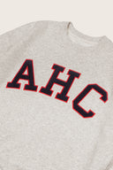 Aim Higher Club Unisex Terry Patch College Crewneck Sweatshirt/ Oat-Navy-Red