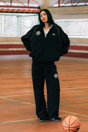 Aim Higher Club Unisex College Emblem Reflective Track Pants/ Black