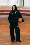 Aim Higher Club Unisex College Emblem Reflective Half Zip Windbreaker/ Black