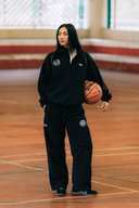 Aim Higher Club Unisex College Emblem Reflective Track Pants/ Black