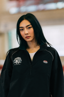 Aim Higher Club Unisex College Emblem Reflective Half Zip Windbreaker/ Black