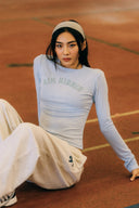 Aim Higher Club Core College Long Sleeve Top/ Heather Baby Blue