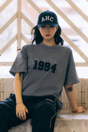 Aim Higher Club Unisex College Emblem Tee / Wash Light Charcoal