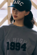 Aim Higher Club Unisex College Emblem Tee / Wash Light Charcoal