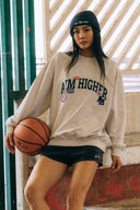 Aim Higher Club Unisex College Badge Crewneck sweatshirt/ Oat