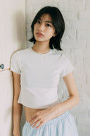 Aim Higher Club Core Lace-trim Women Tee/ Off White