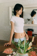 Aim Higher Club Core Lace-trim Women Tee/ Off White