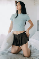 Aim Higher Club Core Lace-trim Women Tee/ Aqua