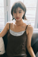 Aim Higher Club Core Layered Camisole/ Chocolate-Pale Baby Blue