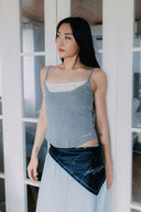Aim Higher Club Core Layered Camisole/ Grey-Off White