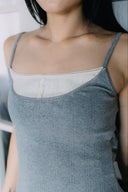 Aim Higher Club Core Layered Camisole/ Grey-Off White