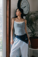Aim Higher Club Core Layered Camisole/ Grey-Off White