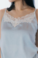 Aim Higher Club Core Asymmetric Lace Camisole Top/ Baby Blue