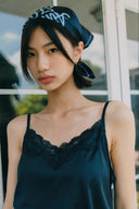 Aim Higher Club Core Asymmetric Lace Camisole Top/ Navy