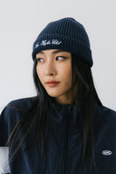 Aim Higher Club Core Script Logo Beanie/ Washed Navy
