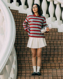 Aim Higher Club Faculty of Sports Emblem Cropped Stripe Poloshirt/ Grey-burgundy
