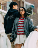Aim Higher Club Faculty of Sports Emblem Cropped Stripe Poloshirt/ Grey-burgundy