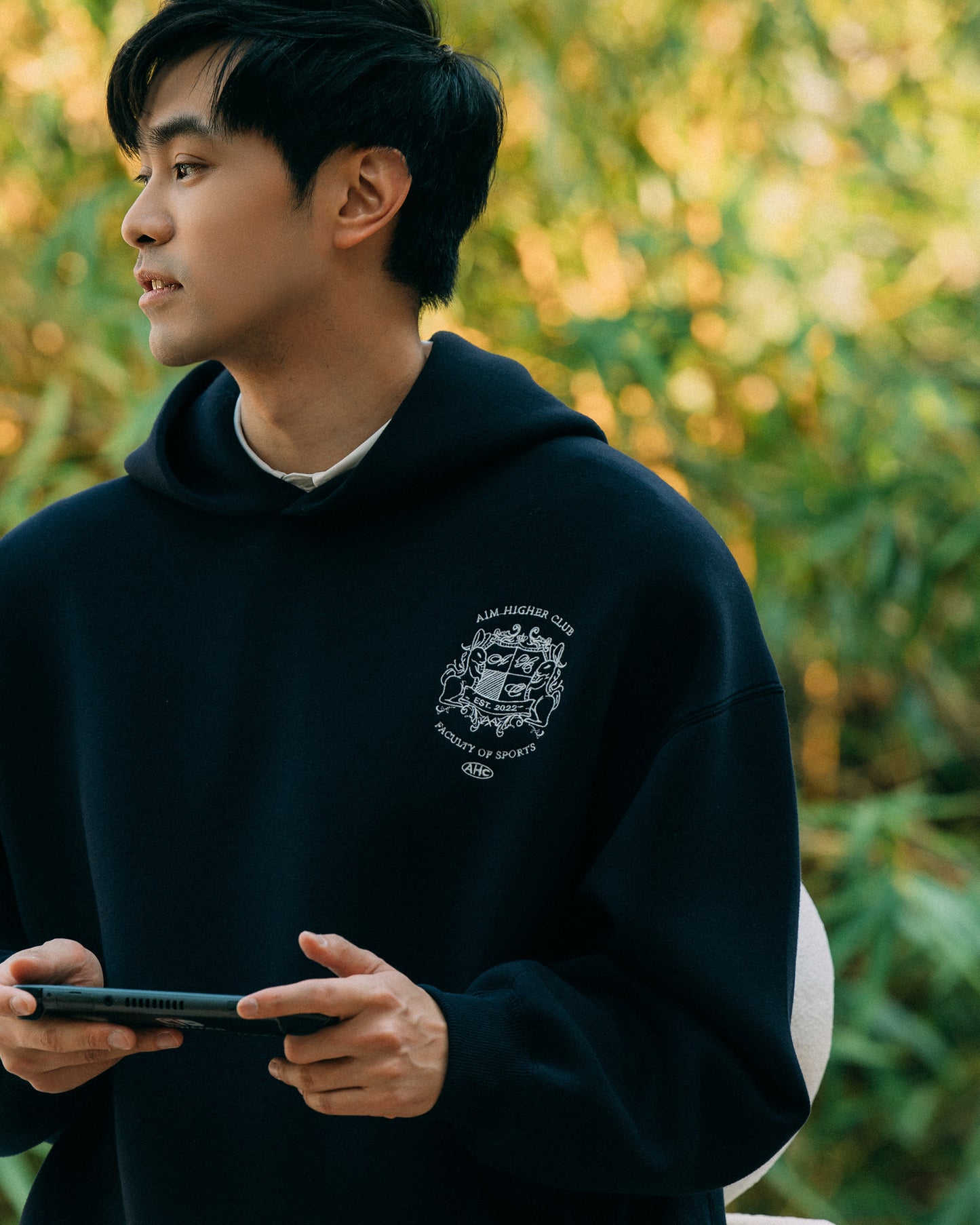 Aim Higher Club Unisex Faculty of Sports Emblem Soft Hoodie/ Navy