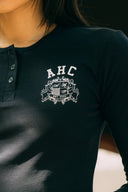 Aim Higher Club Faculty of Sports Henley Neck Long Sleeve Top/ Navy