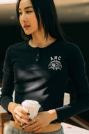 Aim Higher Club Faculty of Sports Henley Neck Long Sleeve Top/ Navy