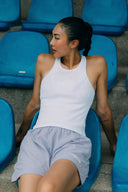 Aim Higher Club Core Oval Logo Tank Top/ White-White