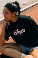 Aim Higher Club Unisex Track Retro Logo Tee/ Black