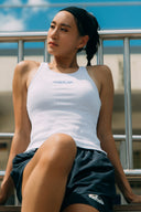 Aim Higher Club Core Oval Logo Tank Top/ White-Navy