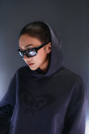 Aim Higher Club X Spellman Unisex Chrome Logo Hoodie/ Washed Moonlit Blue
