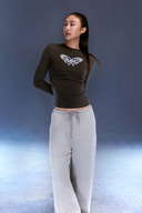 Aim Higher Club X Spellman Chrome Logo Long Sleeve Top/ Grey