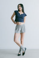 Aim Higher Club Essential Flare Mini Shorts/ Flecking Grey