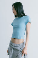 Aim Higher Club Essential Fitted Tee/ Vintage Sky Blue