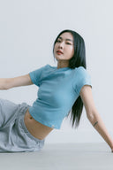Aim Higher Club Essential Fitted Tee/ Vintage Sky Blue