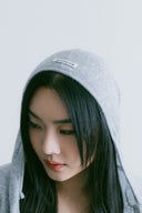 Aim Higher Club Essential Hooded Zip-Up Merino Cardigan/ Flecking Grey