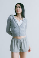 Aim Higher Club Essential Flare Mini Shorts/ Flecking Grey