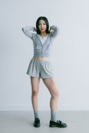 Aim Higher Club Essential Hooded Zip-Up Merino Cardigan/ Flecking Grey