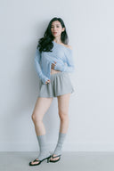 Aim Higher Club Essential Drop Shoulder Tencel™ Soft Top / Flecking Baby Blue