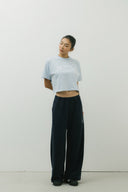Aim Higher Club Core Basic Crop Tee/ Grey Baby Blue